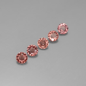 3.45캐럿 천연 미디엄 핑크 말레이 가넷 보석, 라운드 컷, 5.31 mm, VS