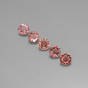 3.45캐럿 천연 미디엄 핑크 말레이 가넷 보석, 라운드 컷, 5.31 mm, VS