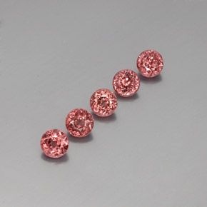 캐럿 천연 핑크빛 로즈 말레이 가넷 보석, 라운드 컷, 5.57 mm, VS