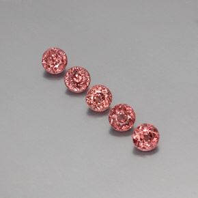 캐럿 천연 핑크빛 로즈 말레이 가넷 보석, 라운드 컷, 5.57 mm, VS