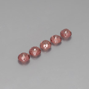 캐럿 천연 핑크빛 로즈 말레이 가넷 보석, 라운드 컷, 5.57 mm, VS