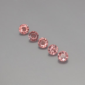 2.95캐럿 천연 핑크빛 로즈 말레이 가넷 보석, 라운드 컷, 5.02 mm, VS