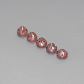 4.47캐럿 천연 핑크 오렌지 말레이 가넷 보석, 라운드 컷, 5.47 mm, VS