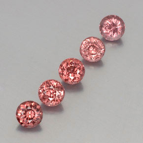 캐럿 천연 핑크빛 로즈 말레이 가넷 보석, 라운드 컷, 5.00 mm, VS