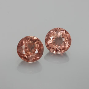 캐럿 천연 핑크빛 로즈 말레이 가넷 보석, 라운드 컷, 5.55 mm, VS
