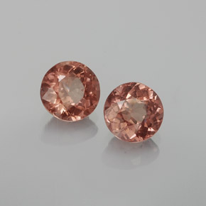캐럿 천연 핑크빛 로즈 말레이 가넷 보석, 라운드 컷, 5.55 mm, VS