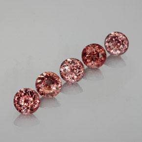 캐럿 천연 핑크빛 로즈 말레이 가넷 보석, 라운드 컷, 4.96 mm, VS