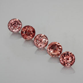 캐럿 천연 핑크빛 로즈 말레이 가넷 보석, 라운드 컷, 4.96 mm, VS