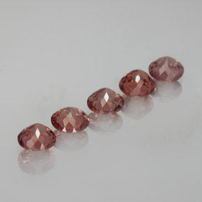캐럿 천연 핑크빛 로즈 말레이 가넷 보석, 라운드 컷, 4.96 mm, VS