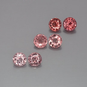 3.88캐럿 천연 핑크빛 로즈 말레이 가넷 보석, 라운드 컷, 5.18 mm, VS