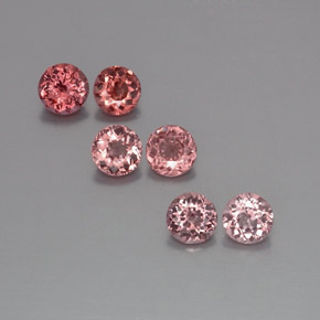 3.88캐럿 천연 핑크빛 로즈 말레이 가넷 보석, 라운드 컷, 5.18 mm, VS