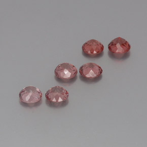 3.88캐럿 천연 핑크빛 로즈 말레이 가넷 보석, 라운드 컷, 5.18 mm, VS