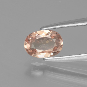 0.76캐럿 천연 핑크 오렌지 말레이 가넷, 타원형 컷, 6.9×4.9 mm, VS