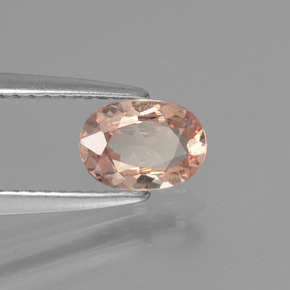 0.76캐럿 천연 핑크 오렌지 말레이 가넷, 타원형 컷, 6.9×4.9 mm, VS