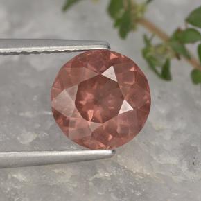 2.12캐럿 천연 핑크 오렌지 말레이 가넷, 라운드 컷, 7.98 mm, VS