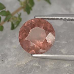 2.12캐럿 천연 핑크 오렌지 말레이 가넷, 라운드 컷, 7.98 mm, VS