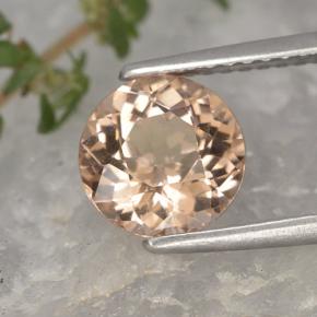 1.87캐럿 천연 핑크 오렌지 말레이 가넷, 라운드 컷, 7.55 mm, VS