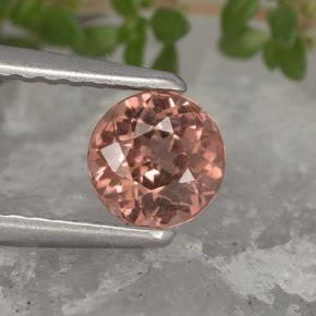 0.67캐럿 천연 핑크 오렌지 말레이 가넷, 라운드 컷, 5.04 mm, VS