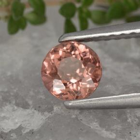 0.67캐럿 천연 핑크 오렌지 말레이 가넷, 라운드 컷, 5.04 mm, VS