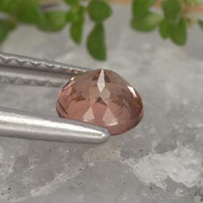 0.67캐럿 천연 핑크 오렌지 말레이 가넷, 라운드 컷, 5.04 mm, VS