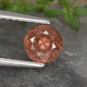 0.61캐럿 천연 붉은빛 핑크 말레이 가넷, 라운드 컷, 5.23 mm, VS