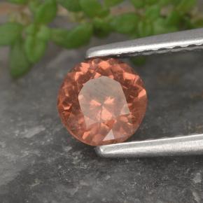 0.61캐럿 천연 붉은빛 핑크 말레이 가넷, 라운드 컷, 5.23 mm, VS