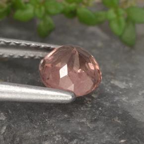 0.79캐럿 천연 핑크빛 로즈 말레이 가넷, 라운드 컷, 5.18 mm, VS