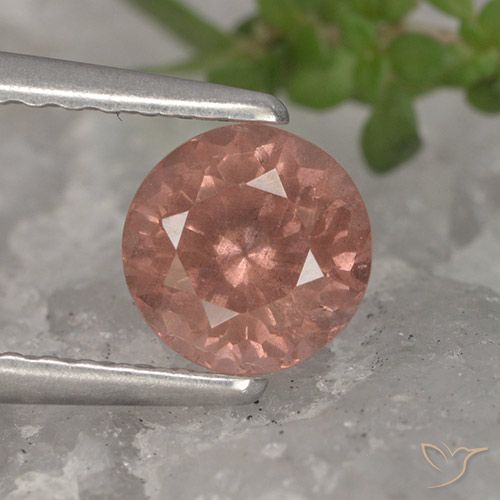 0.88ct 자연스러운 자몽 핑크 말레이시아 가넷, 둥근, VS