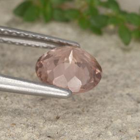 1.38캐럿 천연 오렌지 핑크 말레이시아 가넷, 라운드 컷, VS