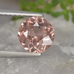 1.34캐럿 천연 오렌지 핑크 말레이시아 가넷, 라운드 컷, VS