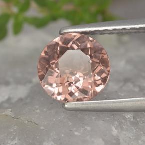 1.34캐럿 천연 오렌지 핑크 말레이시아 가넷, 라운드 컷, VS