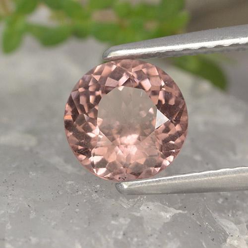 1.29캐럿 천연 어시 핑크 말레이 가넷, 라운드 컷, 6.64 mm, VS