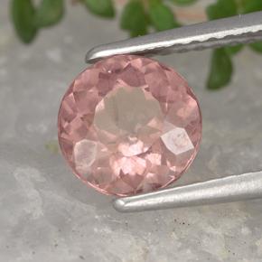 1.50캐럿 천연 어시 핑크 말레이 가넷, 라운드 컷, 7.03 mm, VS