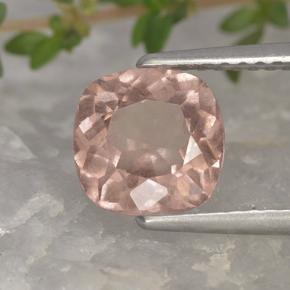 1.99캐럿 천연 오렌지 핑크 말레이 가넷, 쿠션 컷, 7.5×7.4 mm, VS