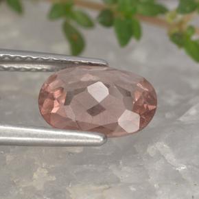 1.67캐럿 천연 어시 핑크 말레이 가넷, 타원형 컷, 9×7 mm, VS