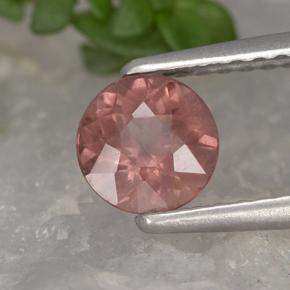 0.83캐럿 천연 핑크빛 로즈 말레이 가넷, 라운드 컷, 5.46 mm, VS