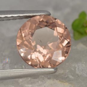 1.74캐럿 천연 미디엄 다크 핑크 말레이 가넷, 라운드 컷, 7.37 mm, VVS-VS