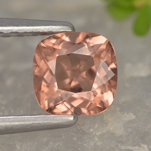 0.68캐럿 천연 자몽 핑크 말레이 가넷, 쿠션 컷, 5.1×5 mm, VS