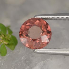 1.09캐럿 천연 오렌지 핑크 말레이 가넷, 라운드 컷, 5.93 mm, VVS-VS