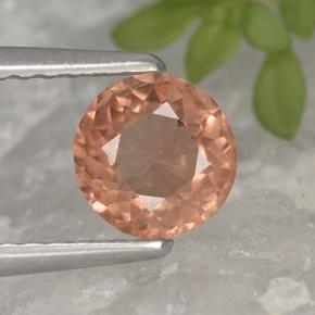 0.70캐럿 천연 오렌지빛 핑크 말레이 가넷, 라운드 컷, 5.75 mm, VS
