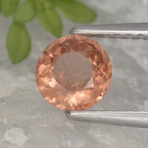 0.70캐럿 천연 오렌지빛 핑크 말레이 가넷, 라운드 컷, 5.75 mm, VS