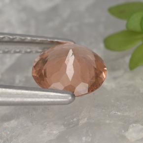 0.70캐럿 천연 오렌지빛 핑크 말레이 가넷, 라운드 컷, 5.75 mm, VS