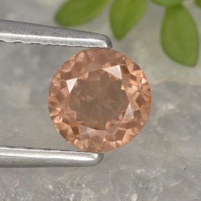 0.61캐럿 천연 핑크빛 로즈 말레이 가넷, 라운드 컷, 5.09 mm, VS