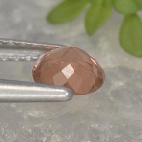 0.61캐럿 천연 핑크빛 로즈 말레이 가넷, 라운드 컷, 5.09 mm, VS