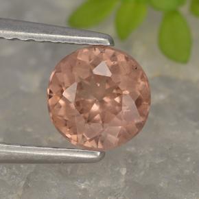 0.87캐럿 천연 오렌지 핑크 말레이 가넷, 라운드 컷, 5.87 mm, VS