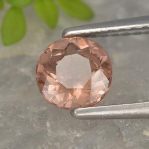 0.87캐럿 천연 오렌지 핑크 말레이 가넷, 라운드 컷, 5.87 mm, VS