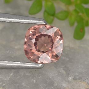 0.60캐럿 천연 오렌지 핑크 말레이 가넷, 쿠션 컷, 4.9×4.9 mm, VVS-VS