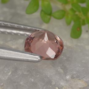 0.60캐럿 천연 오렌지 핑크 말레이 가넷, 쿠션 컷, 4.9×4.9 mm, VVS-VS