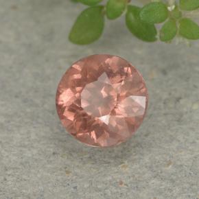 0.58캐럿 천연 오렌지 핑크 말레이 가넷, 라운드 컷, 5.00 mm, VS