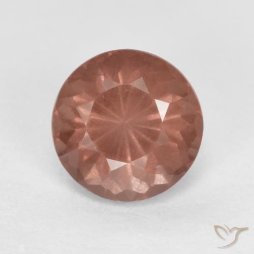 0.68ct 자연스러운 오렌지빛 핑크 말레이시아 가넷, 둥근, VS